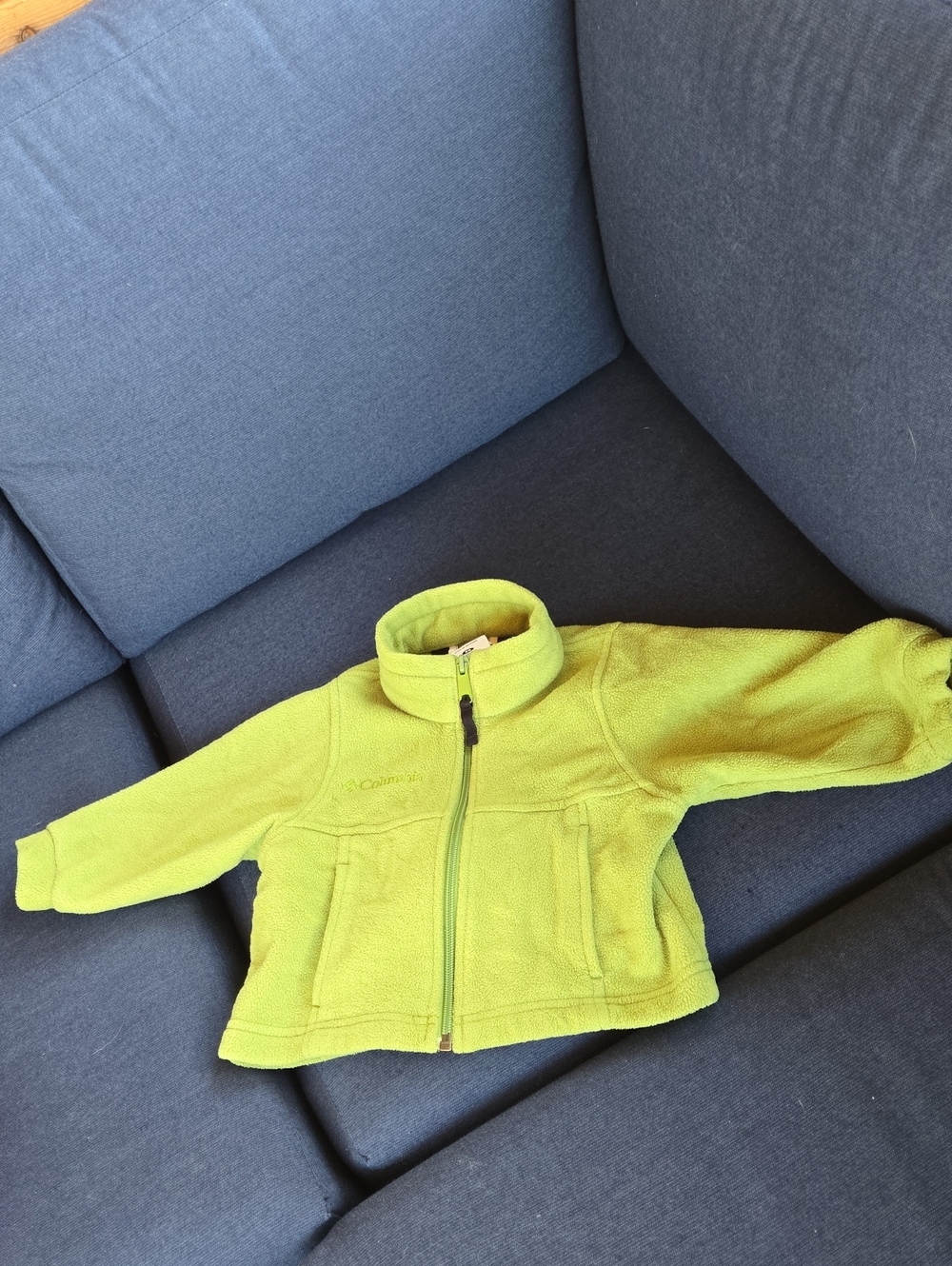 Columbia Fleece jacket Unisex Green 24 Mo Full Zip Pockets Comfy Cozy Fall Soft